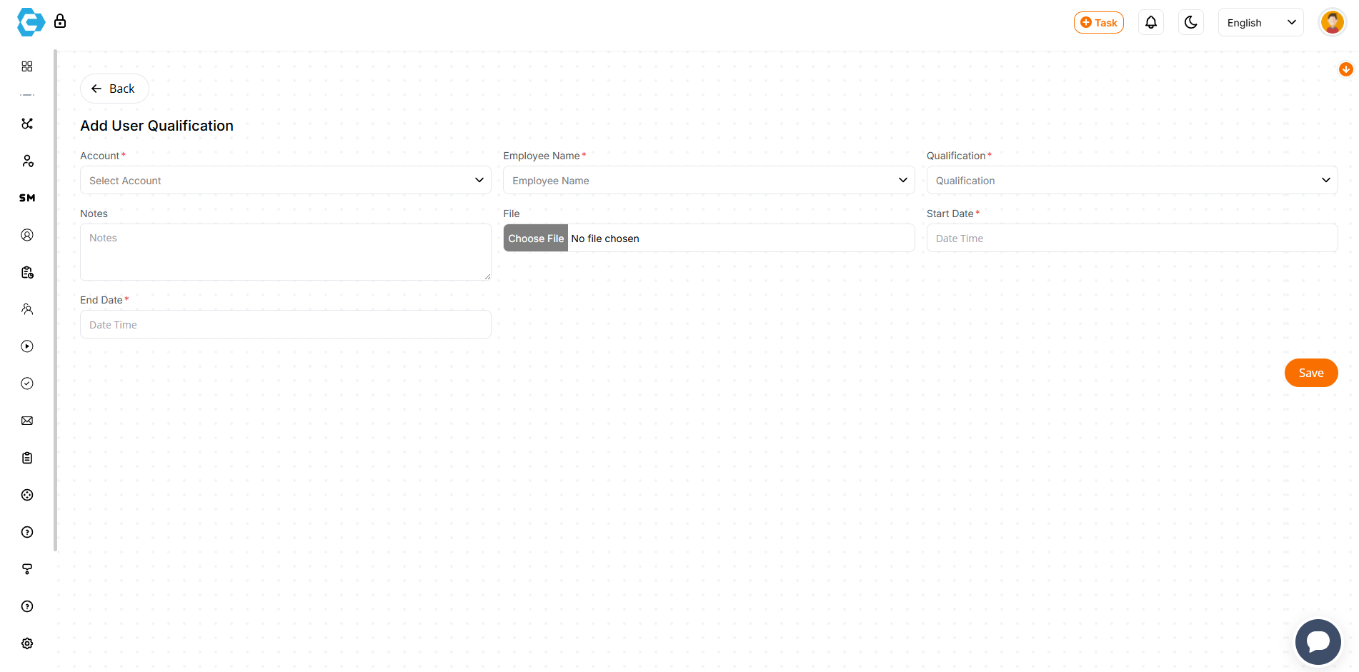 Add User Qualification
